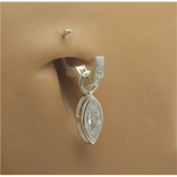 Changeable Marquise CZ Diamond Belly Ring Swinger Charm By Tummytoys - TummyToys