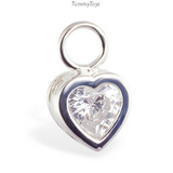 Changeable CZ Heart Belly Ring Swinger Charm - TummyToys
