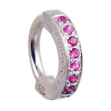 Vibrant Hot Pink Belly Ring | Solid Sterling Silver with Pink CZ Gems - TummyToys