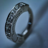 Sparkling Silver Belly Ring with White CZ Stones - TummyToys