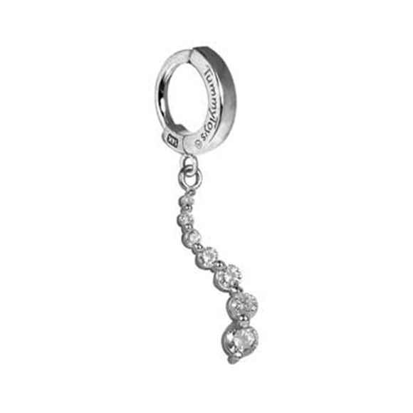 14K White Gold Belly Ring with Diamond 
