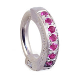 Exclusive 14K White Gold And Ruby Sleeper Belly Ring By Tummytoys - TummyToys