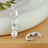 Freshwater Pearl Belly Ring | Sterling Silver Clasp with Double Pearl Dangle