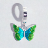 Green and Blue Butterfly Belly Button Ring