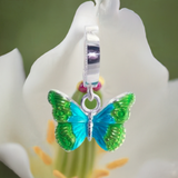 Green and Blue Butterfly Belly Button Ring