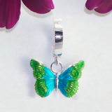 Green and Blue Butterfly Belly Button Ring