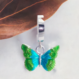 Green and Blue Butterfly Belly Button Ring