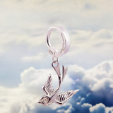 Femme Metale's Sterling Silver Love Bird Belly Ring | Navel clicker ring