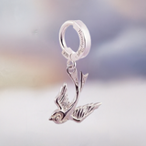 Femme Metale's Sterling Silver Love Bird Belly Ring | Navel clicker ring