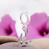 Femme Metale's Sterling Silver Love Bird Belly Ring | Navel clicker ring