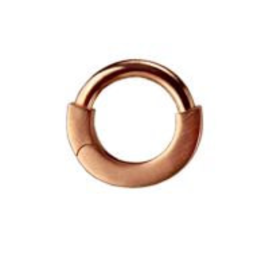 Solid 14K Rose Gold Nipple Ring | Brushed Finish - TummyToys