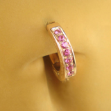 14K Rose Gold & Pink Sapphire Belly Button Ring - TummyToys