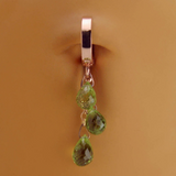 14K Rose Gold and Peridot Belly Button Ring - TummyToys