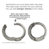 Chain Dangle Belly Button Ring | Solid .925 Sterling Silver - TummyToys
