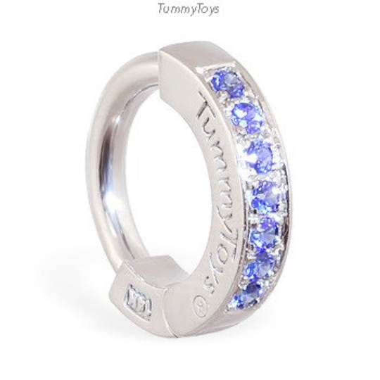 Blue sapphire belly button ring deals