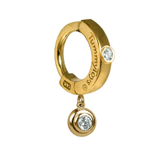 Custom 14K Yellow Gold Belly Ring with Genuine Diamonds - TummyToys