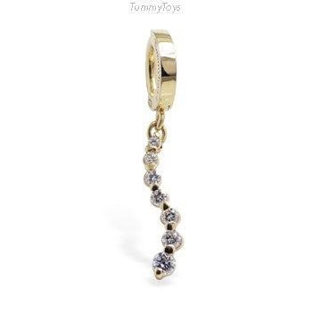 Diamond & Yellow Gold Belly Ring with 
