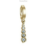 Stunning Solid 14K Yellow Gold and Diamond Belly Ring - TummyToys