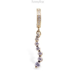 Yellow Gold and Diamond Belly Ring | .50 ct - TummyToys