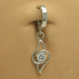 Surgical Steel Belly Ring with Clear CZ Dangle - TummyToys
