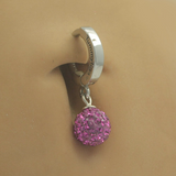 Surgical Steel & Hot Pink Crystal Ball Belly Ring - TummyToys