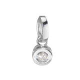 Sterling Silver and CZ Belly Ring | 6mm CZ Dangle Charm - TummyToys