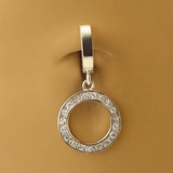 Tummytoys Silver Diamond CZ Belly Ring | Round CZ Dangle - TummyToys