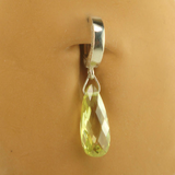 Dangling Lime Ice CZ Silver Belly Button Ring By Tummytoys - TummyToys