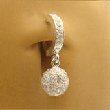 Tummytoys Silver Pave CZ Disco Ball Belly Ring On Pave Clasp - TummyToys