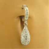 Multi Cz And Tear Drop Charm On Sterling Silver Pave Clasp By Tummytoys - TummyToys