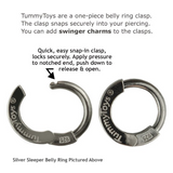 Amethyst Belly Ring | Clear CZ Clasp with Amethsyt Dangle Charm - TummyToys