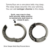 Blue Topaz On Tummytoys CZ Pave Belly Button Ring - TummyToys