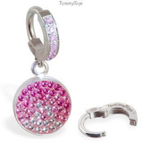 Crystal Hot Pink Belly Ring Dangle | Pink Clasp - TummyToys