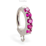 Hot Pink Belly Ring | CZ & Sterling Silver | Customizable | Make your own - TummyToys