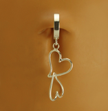 Sterling Silver Double Heart Belly Ring - TummyToys