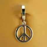 Peace Belly Ring | Solid Sterling Silver with Peace Sign Dangle Charm - TummyToys