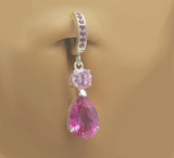 Deep Pink And Light Pink Belly Button Ring | Solid Silver - TummyToys