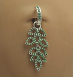 Green Cz Leaf Design Glitter Belly By Tummytoys - TummyToys