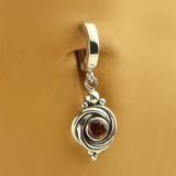 Natural Garnet Sterling Silver Knot Belly Button Ring - TummyToys