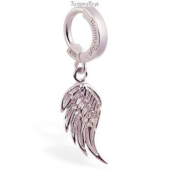 Femme Metale's Sterling Silver Wing Charm On Plain Silver Clasp By Tummytoys - TummyToys