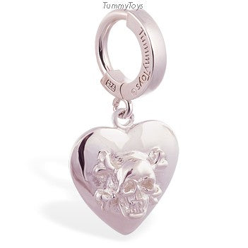 Femme Metale's Heart Skull Belly Ring - TummyToys