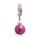 Sexy Hot Pink Pearl Belly Button Ring - TummyToys