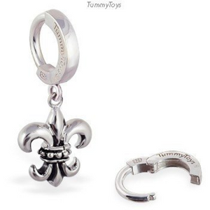 TummyToys Fleur De Lis Gothic Belly Ring | Solid Silver - TummyToys