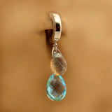 Labradorite and Blue Topaz Belly Button Ring | Solid Silver Clasp - TummyToys