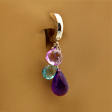 Natural Gemstone Belly Ring with Apatite & Amethsyt Dangle - TummyToys