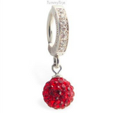 Red Hot Crystal Belly Button Ring | Silver & CZ Clasp - TummyToys