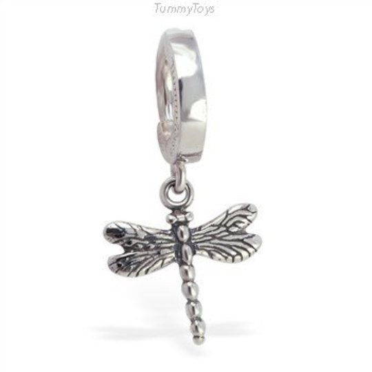 Clear Green Purple Gem Butterfly Dragonfly Double Mount Belly Ring