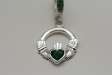 Green CZ Clasp with Green Claddagh Belly Ring - TummyToys