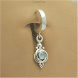 TummyToys Silver Natural Moonstone Belly Button Ring - TummyToys
