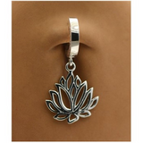 Lotus Flower Belly Ring | Solid .925 Sterling Silver - TummyToys